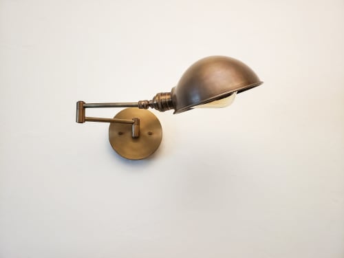 Swing Arm Adjustable Wall Light - Antique Brass - Gold | Sconces by Retro Steam Works