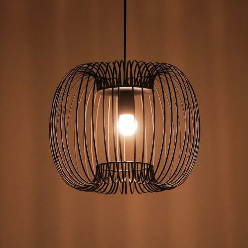 Zura Bubble Pressed Black Hanging Lamp | Pendants by Home Blitz