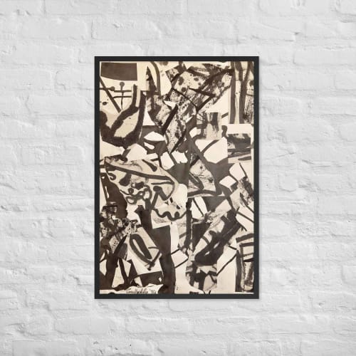 Framed Print - Fragments of Memory - Abstract Ink Splash | Work by EMAN K