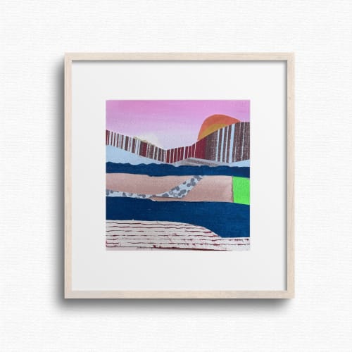 Shore Waves - Original 6x6 Collage | Shilo Ratner | Work by Shilo Ratner