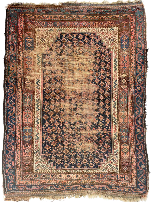 BEAUTIFUL Worn Antique Kurdish Rug | Character with "NEON" | Area Rug in Rugs by The Loom House