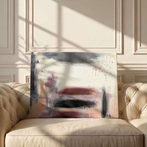 Rooted | Neutral Abstract Original Painting | Oil And Acrylic Painting in Paintings by Abby May