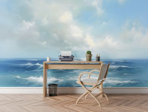 Ocean Blue — Coastal & Nature Luxury Wallpaper Mural | Wall Treatments by ELLE WALLS