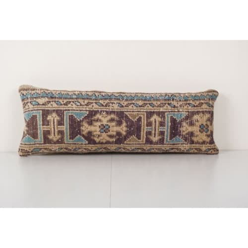 Vintage Muted Carpet Rug Bedding Pillow, Faded Ethnic Turkis | Cushion in Pillows by Vintage Pillows Store