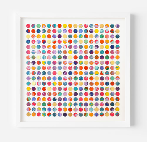 Three Hundred And Twenty Four Splash Dots Painting With Gold Leaf | Collage in Paintings by Amelia Coward