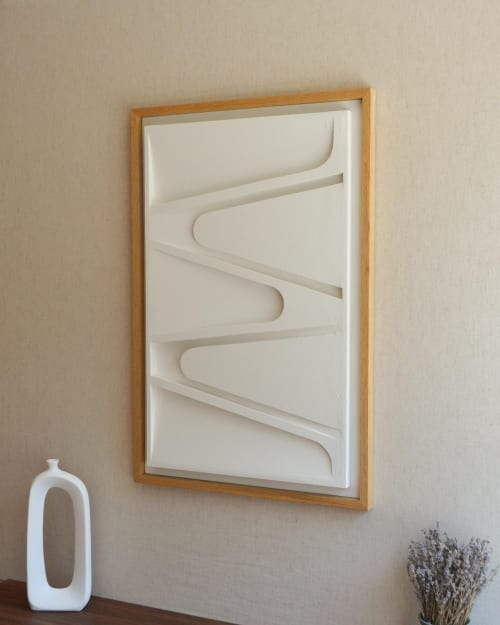 No. 13 Japandi Plaster Wall Relief - Scandinavian Neutral Decor | Wall Hangings by Joseph Aurelius