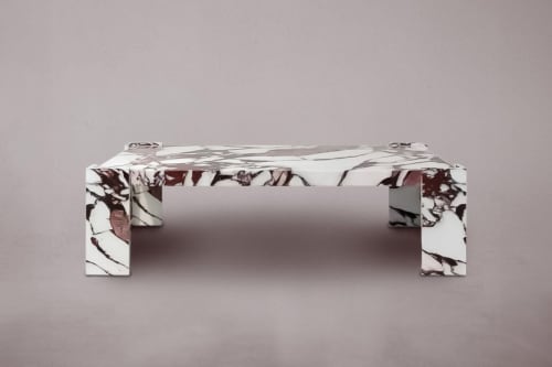 Enigma Calacatta Viola Rectangular Marble Coffee Table | Dining Table in Tables by HamamDecor LLC