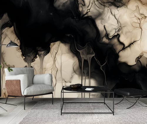 Ink & Ivory — Abstract Luxury Wallpaper Mural | Wall Treatments by ELLE WALLS