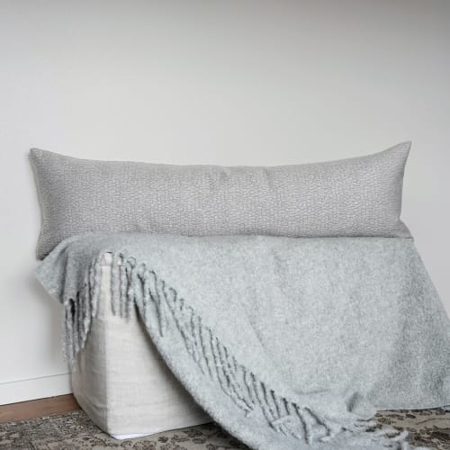 Shades of Grey Abstract Pattern Lumbar Pillow 14x48 | Pillows by Vantage Design