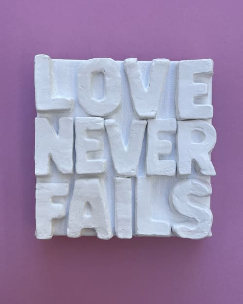 Love Never Fails 4" x 4" | Mixed Media in Paintings by Emeline Tate
