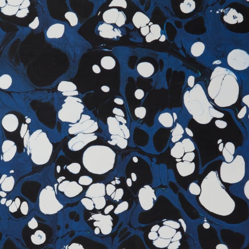 Marmorizatta Midnight Blue Fabric | Linens & Bedding by Stevie Howell