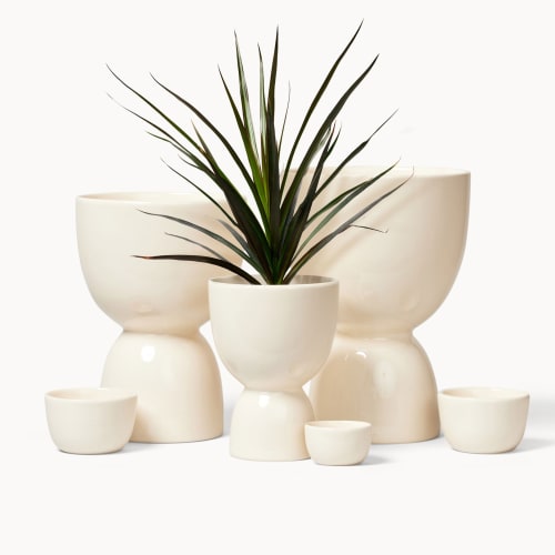 White Stacked Planters | Vases & Vessels by Franca NYC