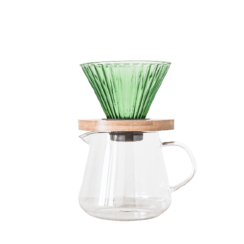 Green Pastel Pour Over Set | Glass in Drinkware by Vanilla Bean