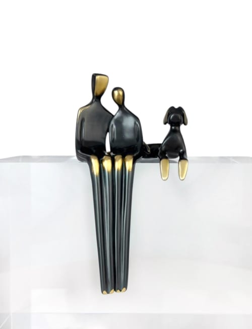 Combo Set: Close to Me Sculpture with Lounging Dog | Sculptures by YENNY COCQ