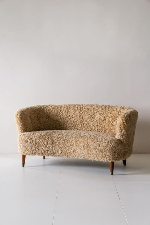 Vintage Danish Curved Loveseat Sofa | Couches & Sofas by District Loom