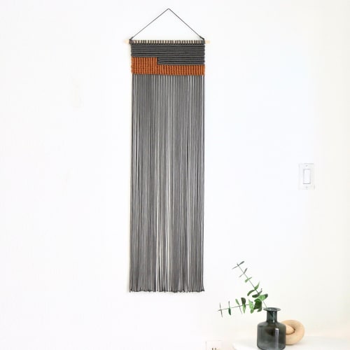 Contemporary wall haning in grey- Serenity | Macrame Wall Hanging in Wall Hangings by YASHI DESIGNS by Bharti Trivedi