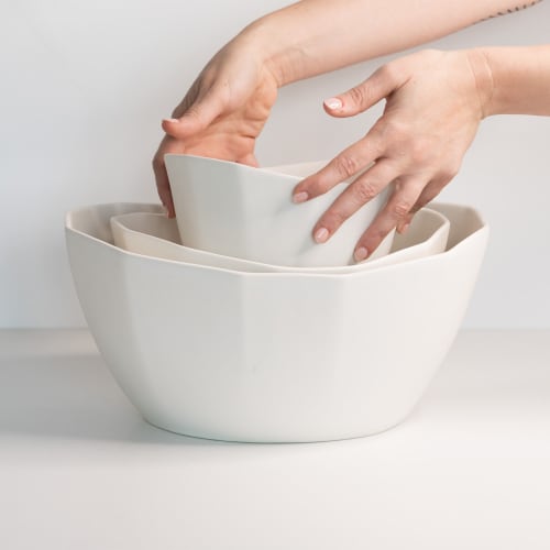 Porcelain Mixing and Nesting Bowl Set | Serving Bowl in Serveware by The Bright Angle