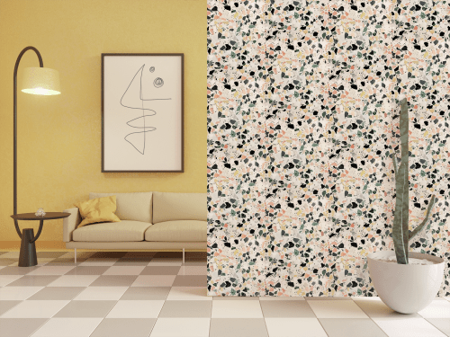 Mojave Terrazzo REMOVABLE Fabric Wallpaper - Peel and Stick! | Wallpaper by Samantha Santana Wallpaper & Home