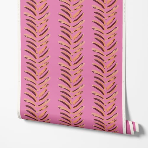 Swipes Fuchsia Wallpaper | Wall Treatments by Color Kind Studio