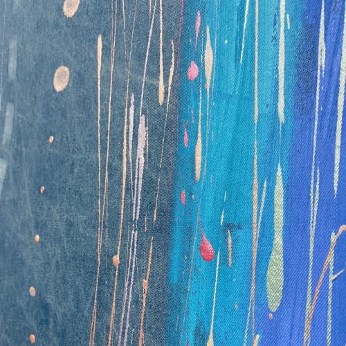 Blue Jean Action Painting for Wall Art | Oil And Acrylic Painting in Paintings by NAMYOONSOOART