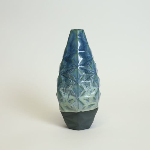 Oblique Slender in Lime Moondust | Vases & Vessels by by Alejandra Design