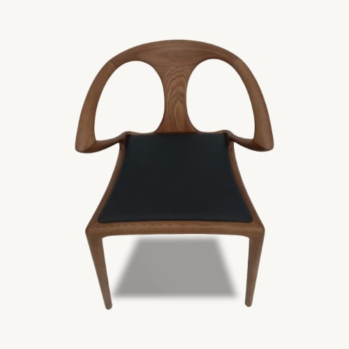 Set of 4 Luca Wooden Dining Chairs - Walnut & Black | Chairs by Holzsch