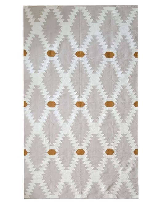 Taupe Diamonds Handwoven Kilim Rug | Area Rug in Rugs by Mumo Toronto