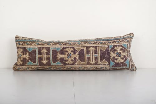 Organic Wool Outdoor Turkish Carpet Pillow Covers, Faded Blu | Pillows by Vintage Pillows Store