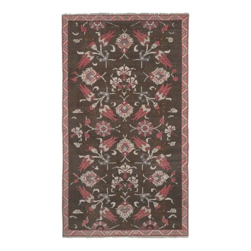 Southwest Wool Rug, Oriental Turkey Oushak Rug with Floral | Rugs by Vintage Pillows Store