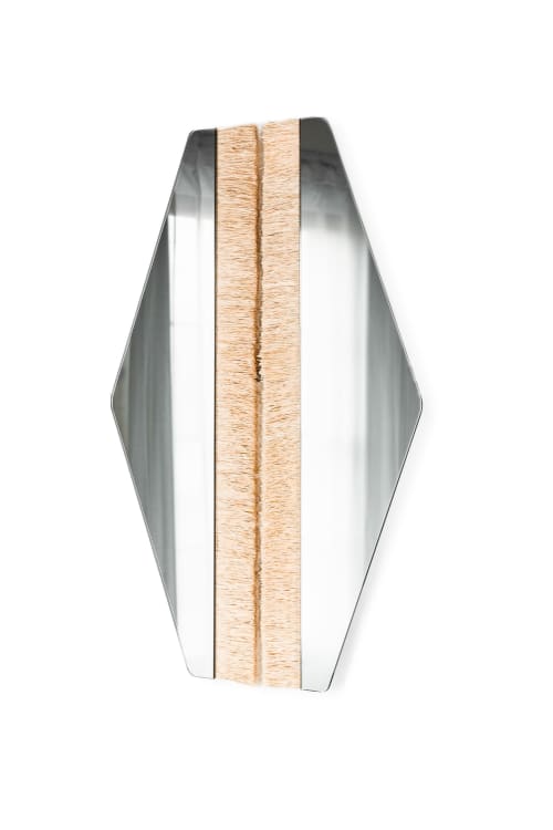 "Aria Raffia" Smoke Diamond Reflected Set-Full Length Mirror | Decorative Objects by Candice Luter Art & Interiors