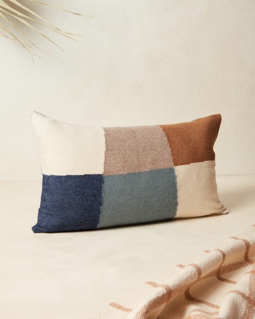 Patchwork Lumbar Pillow - Sky | Pillows by MINNA