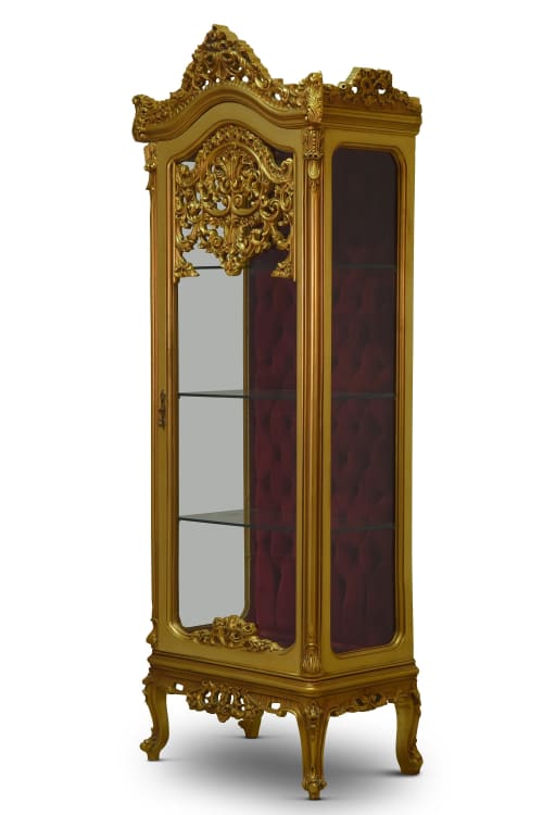 French style, 24K Gold Leaf , Hand carved, Antique Finish, T | Cabinet in Storage by Art De Vie Furniture