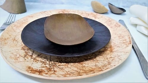 Rustic Ceramic Dinner Plates Set, 3 pieces Dinnerware set | Dinnerware by YomYomceramic