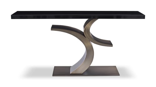 Cosmopolitan Console Antique Brushed Bronze finish. | Tables by Greg Sheres