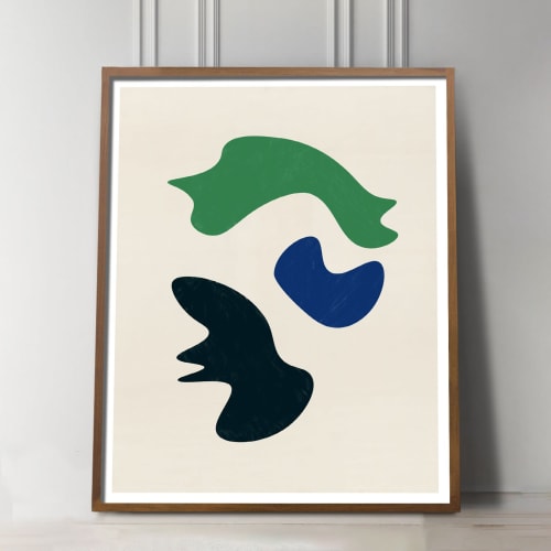 Modern Abstract print with colorful cut-out organic shapes | Prints by Capricorn Press