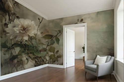 Paper Flowers — Bold Florals Luxury Wallpaper Mural | Wall Treatments by ELLE WALLS