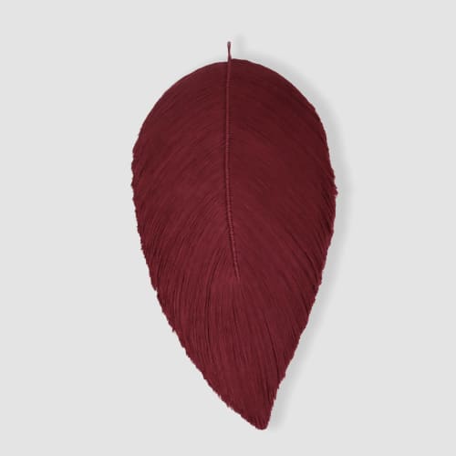 Giant Leaf in Wine | Wall Sculpture in Wall Hangings by YASHI DESIGNS by Bharti Trivedi