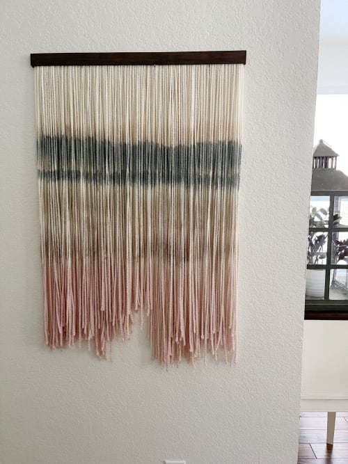Abstract Dip Dyed Wall Hanging- Down by the lakes #2 | Wall Hangings by Mpwovenn Fiber Art by Mindy Pantuso