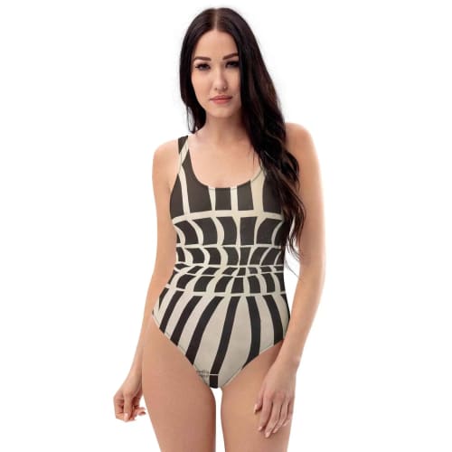 One Piece Swimsuit - Optical Web - Black & White Illusion | Work by Eman's Gallery