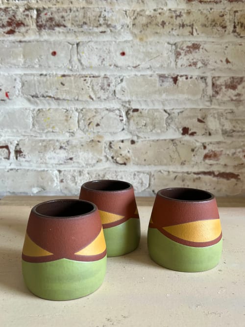 Whiskers Planter, Kiwi and Squash | Vases & Vessels by Mineral Ceramics