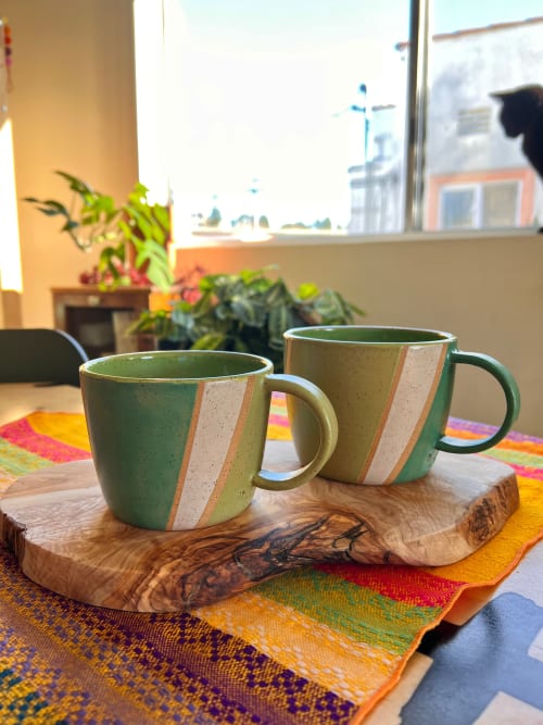 Green Slant Mug | Drinkware by Mineral Ceramics