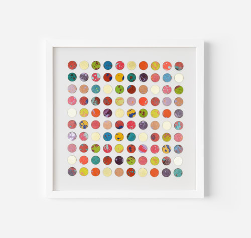 One Hundred Splash Dots Painting, Gold | Collage in Paintings by Amelia Coward