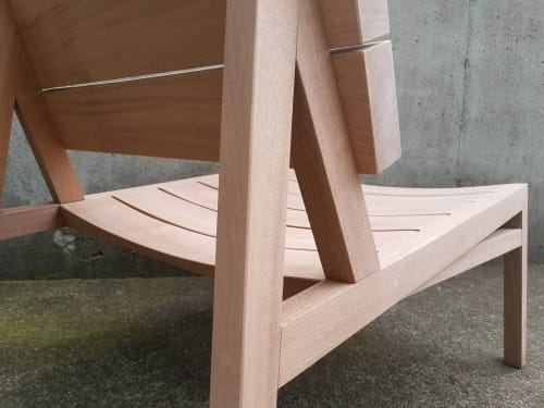 Teak Lounge Chair with arms, Modern Outdoor Deck Chair, USA made | Chairs by Marco Bogazzi