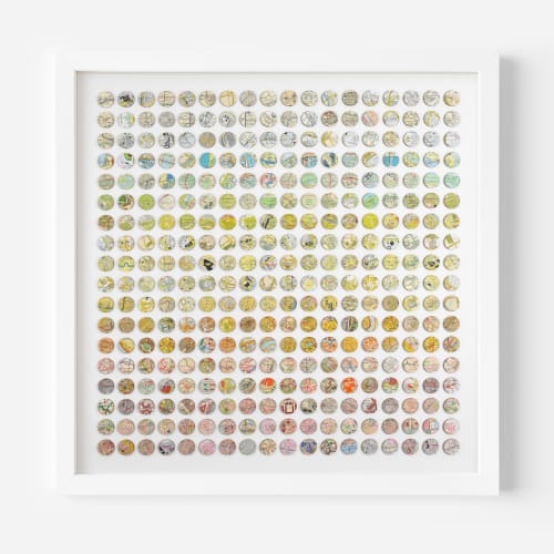 Three Hundred and Twenty Four London Rainbow Map Dots Collage | Paintings by Amelia Coward