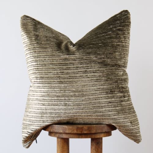 Brown High Pile Velvet Decorative Pillow 22x22 | Pillows by Vantage Design