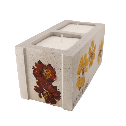 Flora Mini Cinderblock Candle | Candle Holder in Decorative Objects by Caos Motē