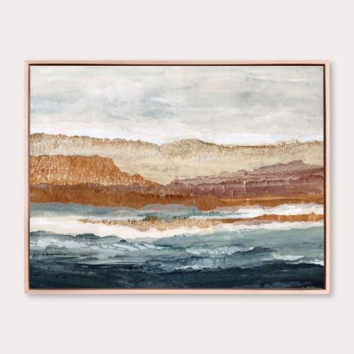 Ember Cliffs - Original Earthy Abstract Landscape 18x24 | Paintings by Lara Eckerman Art