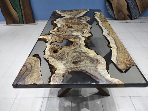 Living Smoke Epoxy River Dining Table, Kitchen Epoxy Table | Tables by LuxuryEpoxyFurniture