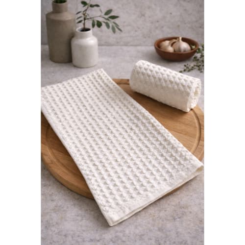 2 pc Kitchen Waffle Towel Set | Tea Towel in Linens & Bedding by Busa Designs