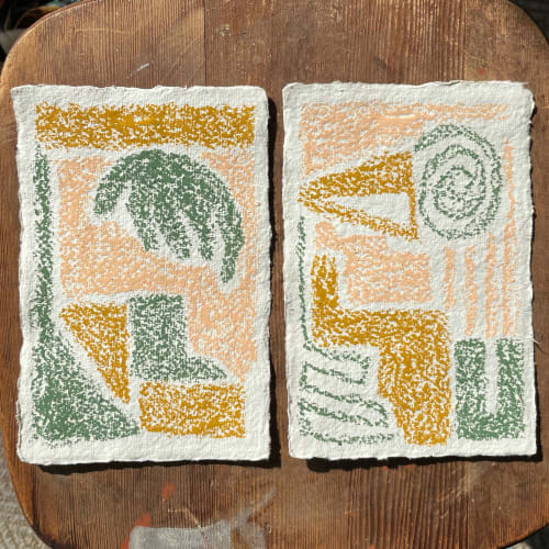 Doodles on paper- pair | Oil And Acrylic Painting in Paintings by Lizzie DiSilvestro